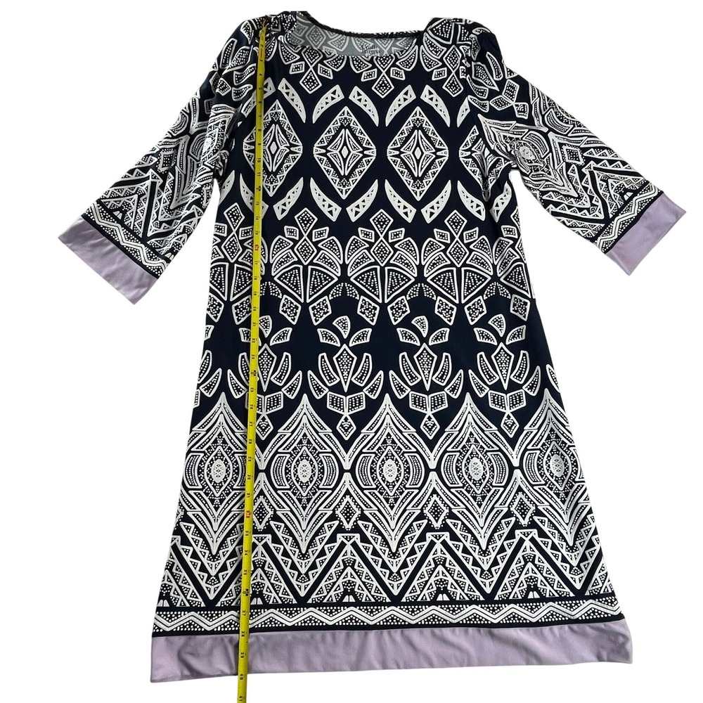 Croft & Barrow Geometric Shift Dress XXL Stretch Knit 3/4 Sleeve Boho Casual - Picture 4 of 7